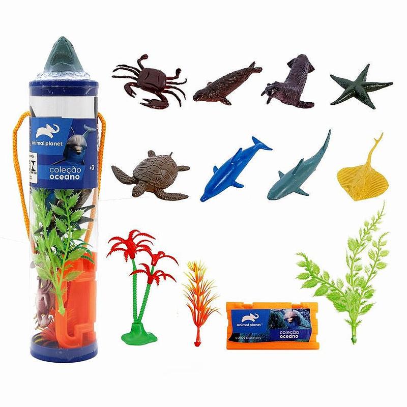 Coleção Animal Planet 6 Tubos Animais Marinhos Selvagens Insetos